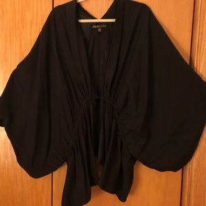 Elizabeth and James Black Silk Kimono Style Jacket